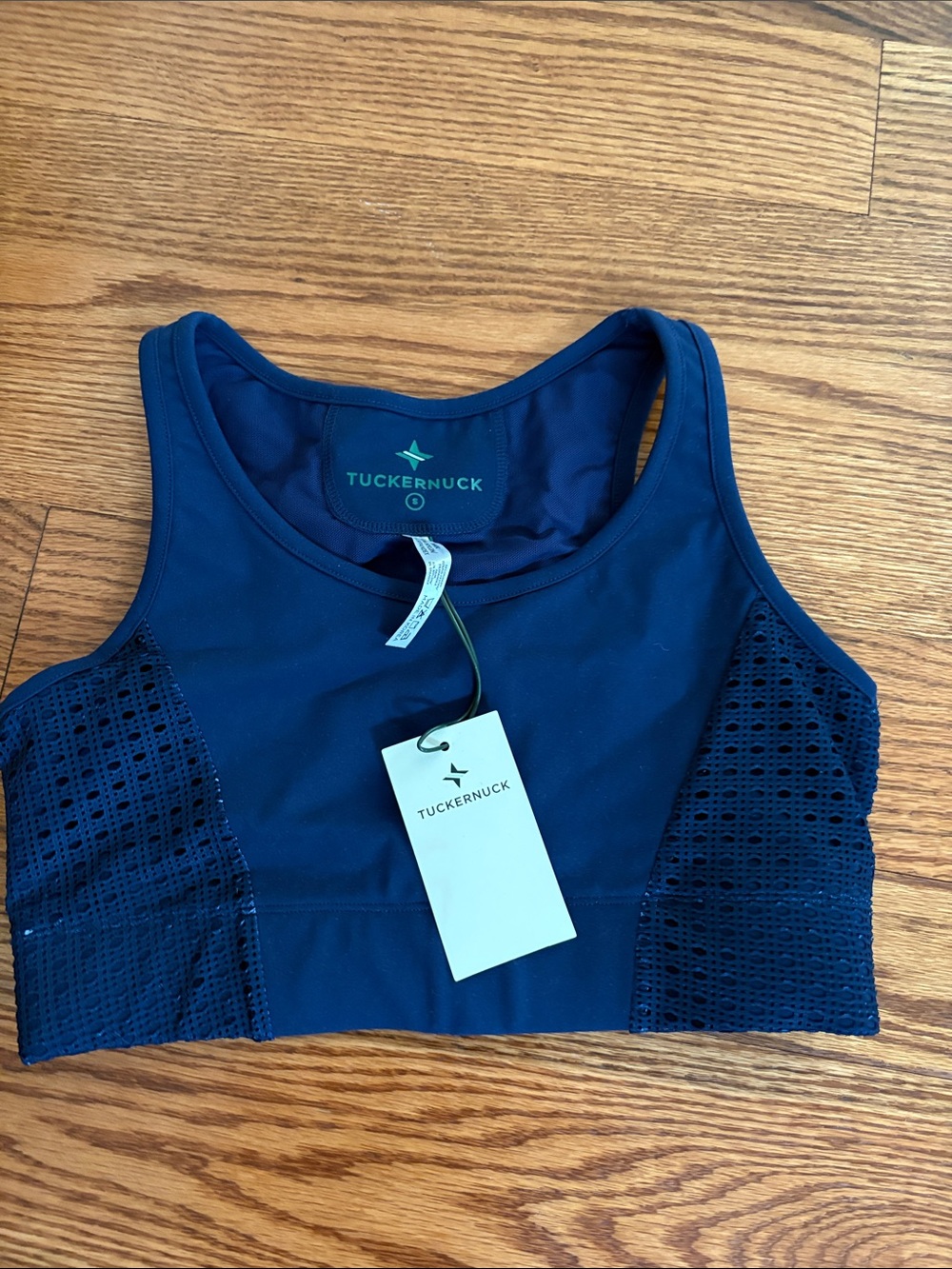 NWT Tuckernuck sport sports Bra navy blue small S